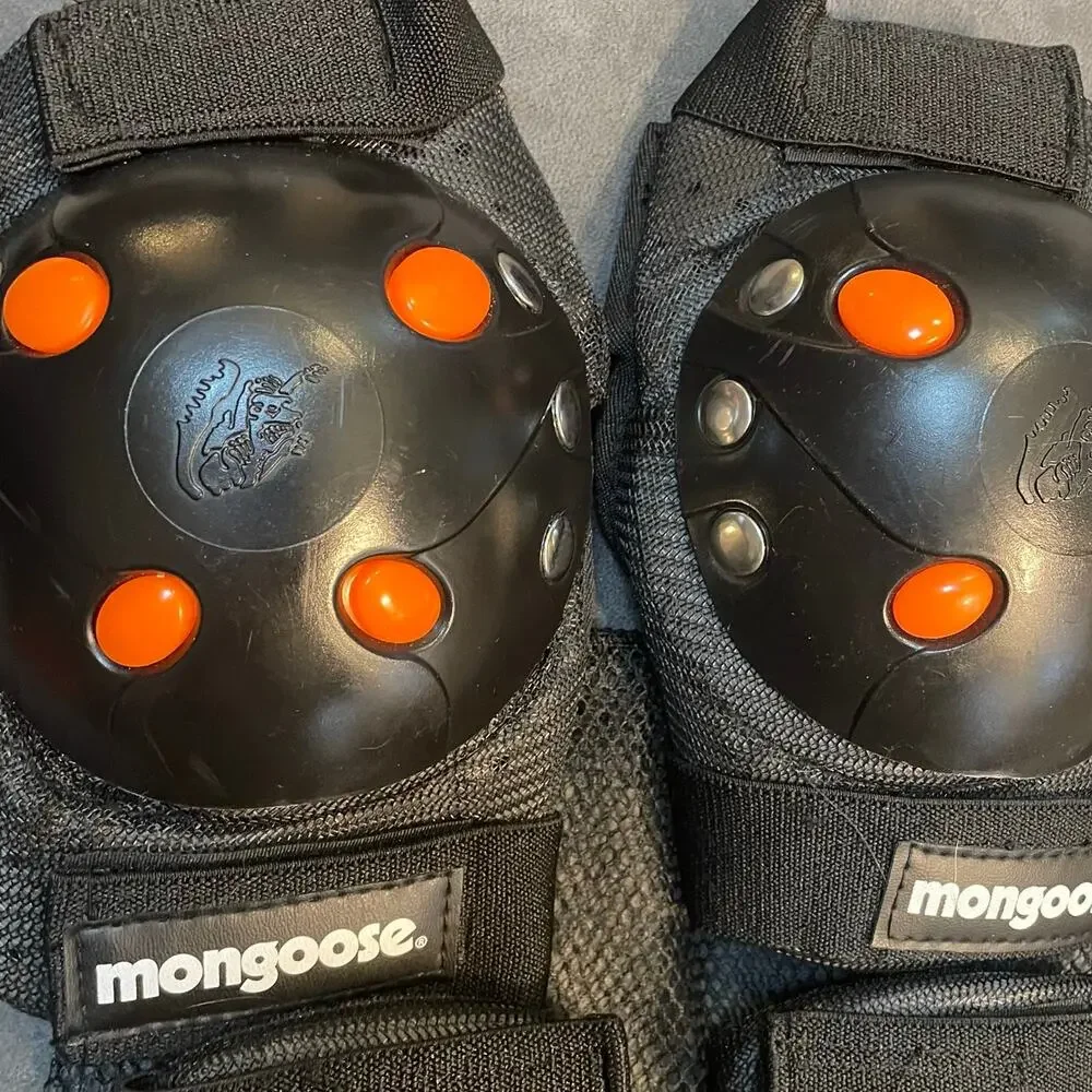 Mongoose BMX Bike Gel Knee Elbow Pad Set Youth Kids Skateboard Protective Gear